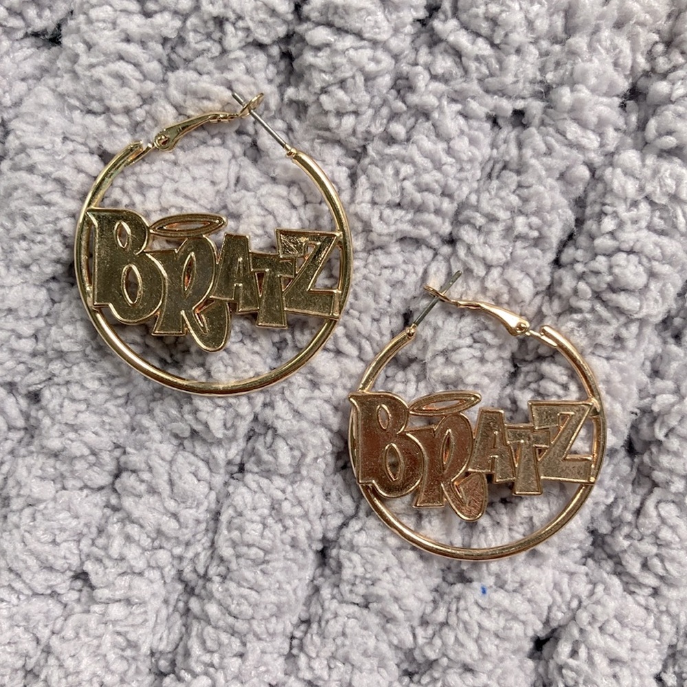 Gold BRATZ Hoop Earings